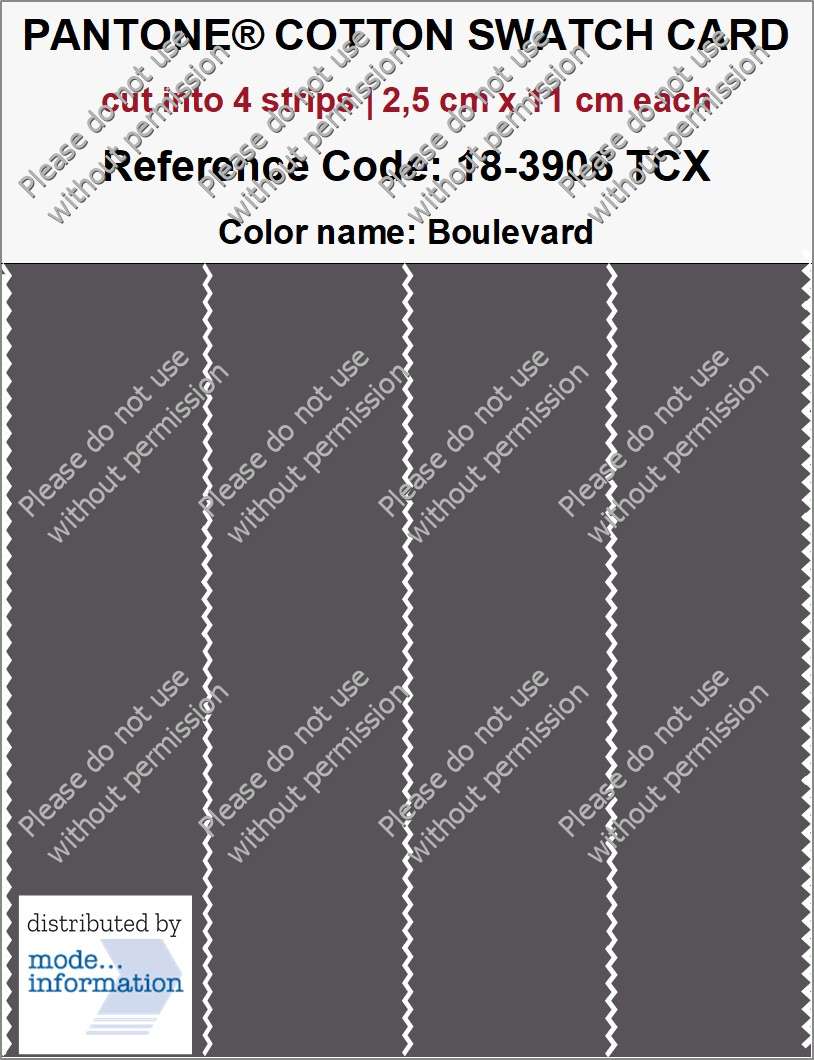 PANTONE COTTON SWATCH CARD 18-3906 TCX Boulevard (cut into strips…