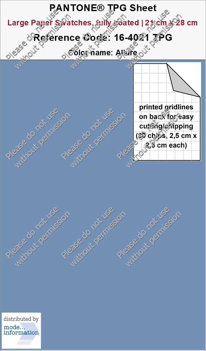 PANTONE TPG Sheet 16-4021 TPG Allure (Large Paper Swatch Card, fully coated | 21 cm x 28 cm)